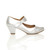 Right side view of Silver PU Mid Heel Comfort Touch Close Mary Jane Court Shoes