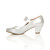 Left side view of Silver PU Mid Heel Comfort Touch Close Mary Jane Court Shoes