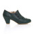 Right side view of Teal Green PU Mid Heel Buttons Brogue Ankle Boots Booties