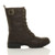 Right side view of Brown PU Low Heel Lace Up Zip Biker Army Military Combat Ankle Boots