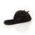 Back right side view of Black Fur Flat Peep Toe Faux Fur Mules Slippers Back right side view of Black Fur Flat Peep Toe Faux Fur Mules Slippers