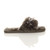 Right side view of Mocha Fur Flat Peep Toe Faux Fur Mules Slippers Right side view of Mocha Fur Flat Peep Toe Faux Fur Mules Slippers