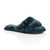 Front right side view of Navy Fur Flat Peep Toe Faux Fur Mules Slippers Front right side view of Navy Fur Flat Peep Toe Faux Fur Mules Slippers