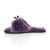 Left side view of Purple Fur Flat Peep Toe Faux Fur Mules Slippers Left side view of Purple Fur Flat Peep Toe Faux Fur Mules Slippers