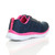 Back right side view of Navy / Fuchsia Flat Memory Foam Lace Up Trainers