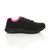 Right side view of Black Flat Memory Foam Lace Up Trainers