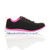 Right side view of Black / Fuchsia Flat Memory Foam Lace Up Trainers