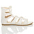 Right side view of White PU Flat Lace Up Ghillie Tie Up Sandals