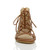 Front view of Tan PU Flat Lace Up Ghillie Tie Up Sandals Front view of Tan PU Flat Lace Up Ghillie Tie Up Sandals