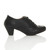 Right side view of Black PU Mid Heel Brogue Shoe Boots Right side view of Black PU Mid Heel Brogue Shoe Boots