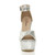 Front view of Silver Glitter High Block Heel Platform Ankle Strap Sandals
