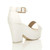 Back right side view of White PU Mid Heel Semi Wedge Platform Sandals