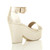Back right side view of Pearl PU Mid Heel Semi Wedge Platform Sandals