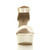 Front view of Pearl PU Mid Heel Semi Wedge Platform Sandals
