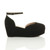 Right side view of Black Suede Mid Heel Wedge Flatform Platform Shoes Right side view of Black Suede Mid Heel Wedge Flatform Platform Shoes