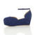 Left side view of Blue Suede Mid Heel Wedge Flatform Platform Shoes Left side view of Blue Suede Mid Heel Wedge Flatform Platform Shoes
