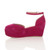 Left side view of Fuchsia Pink Suede Mid Heel Wedge Flatform Platform Shoes Left side view of Fuchsia Pink Suede Mid Heel Wedge Flatform Platform Shoes