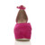 Front view of Fuchsia Pink Suede Mid Heel Wedge Flatform Platform Shoes Front view of Fuchsia Pink Suede Mid Heel Wedge Flatform Platform Shoes