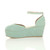Left side view of Mint Suede Mid Heel Wedge Flatform Platform Shoes Left side view of Mint Suede Mid Heel Wedge Flatform Platform Shoes