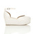 Right side view of White PU Mid Heel Wedge Flatform Platform Shoes Right side view of White PU Mid Heel Wedge Flatform Platform Shoes