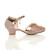 Right side view of Rose Gold Low Heel Diamante Mary Jane Court Shoes Sandals
