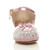 Front view of Pink Low Heel Diamante Mary Jane Court Shoes Sandals