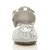 Front view of Silver Low Heel Diamante Mary Jane Court Shoes Sandals