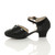 Left side view of Black Heeled Diamante Sandals Shoes