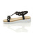 Left side view of Black PU Low Wedge Heel Comfort Flatform Diamante Flower T-Bar Slingback Sandals Left side view of Black PU Low Wedge Heel Comfort Flatform Diamante Flower T-Bar Slingback Sandals