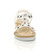 Front view of White PU Low Wedge Heel Comfort Flatform Diamante Flower T-Bar Slingback Sandals Front view of White PU Low Wedge Heel Comfort Flatform Diamante Flower T-Bar Slingback Sandals
