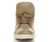 Front view of Khaki PU Flat Lace Up Quilted Hi-Top Trainers