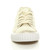 Front view of Beige Flat Mesh Sequin Plimsolls Trainers Sneakers