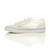 Left side view of White Flat Mesh Sequin Plimsolls Trainers Sneakers
