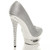 Back right side view of Silver Satin High Heel Diamante Platform Peep Toe Court Shoes