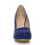 Front view of Blue Suede Mid Heel Concealed Platform Court Shoes Front view of Blue Suede Mid Heel Concealed Platform Court Shoes