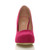 Front view of Fuchsia Pink Suede Mid Heel Concealed Platform Court Shoes Front view of Fuchsia Pink Suede Mid Heel Concealed Platform Court Shoes