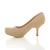 Left side view of Nude Suede Mid Heel Concealed Platform Court Shoes Left side view of Nude Suede Mid Heel Concealed Platform Court Shoes