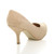 Back right side view of Nude Suede Mid Heel Concealed Platform Court Shoes Back right side view of Nude Suede Mid Heel Concealed Platform Court Shoes