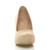 Front view of Nude Suede Mid Heel Concealed Platform Court Shoes Front view of Nude Suede Mid Heel Concealed Platform Court Shoes