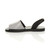 Left side view of Black PU Flat Diamante Slingback Menorcan Sandals