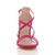 Front view of Fuchsia Pink Suede Mid Heel Strappy Crossover Sandals