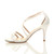 Left side view of Ivory Satin Mid Heel Strappy Crossover Sandals