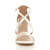 Front view of Ivory Satin Mid Heel Strappy Crossover Sandals