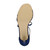 Bottom view of the sole of Navy Satin Mid Heel Strappy Crossover Sandals