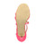 Bottom view of the sole of Neon Fuchsia Patent Mid Heel Strappy Crossover Sandals