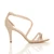Right side view of Nude PU Mid Heel Strappy Crossover Sandals