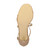 Bottom view of the sole of Nude Suede Mid Heel Strappy Crossover Sandals