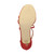 Bottom view of the sole of Red Suede Mid Heel Strappy Crossover Sandals