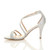 Left side view of Silver Glitter Mid Heel Strappy Crossover Sandals