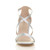 Front view of Silver Satin Mid Heel Strappy Crossover Sandals
